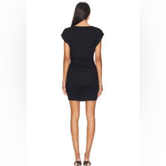 Michael Stars Black Mini Dress with front ruffle detail size 2 - Picture 1 of 5